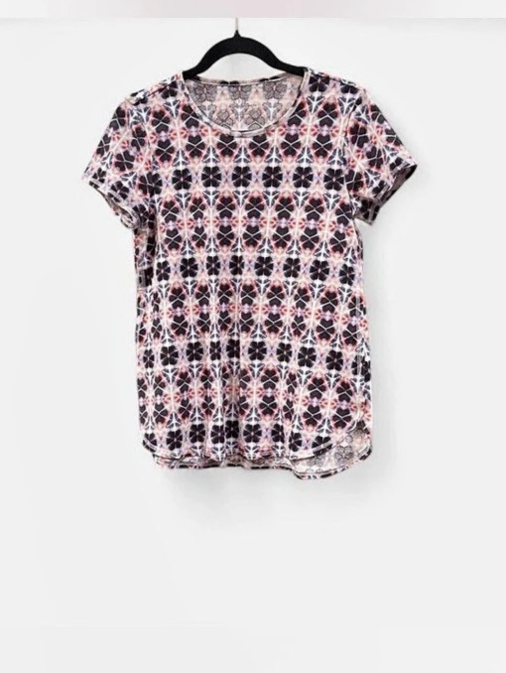 J.Jill Fit Progress Shirttail Tee Geometric Pima Cotton casual boho cottagecore